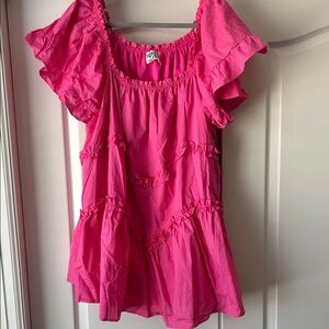 BUCKETLIST Pink Ruffle Mini Dress